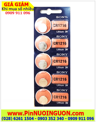 COMBO MUA 01vỉ Pin Sony CR1216 Lithium 3V chính hãng _Giá chỉ 85.000đ/Vỉ 5viên